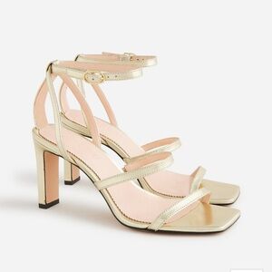 J. Crew Ava gold leather sandals